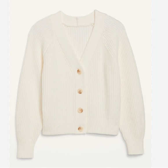 Old Navy Brushed Shaker-Stitch Cardigan Sweater in Crème De La Crème, Size XS - Picture 1 of 5